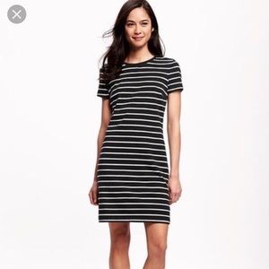 black and white stripped dress